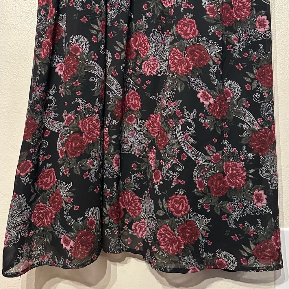 Torrid Floral Cold Shoulder Dress Black Paisley F… - image 3